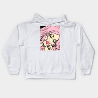 Pink Crying Comic Girl Kids Hoodie